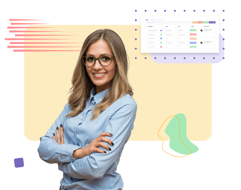 IT process automation woman and yellow background